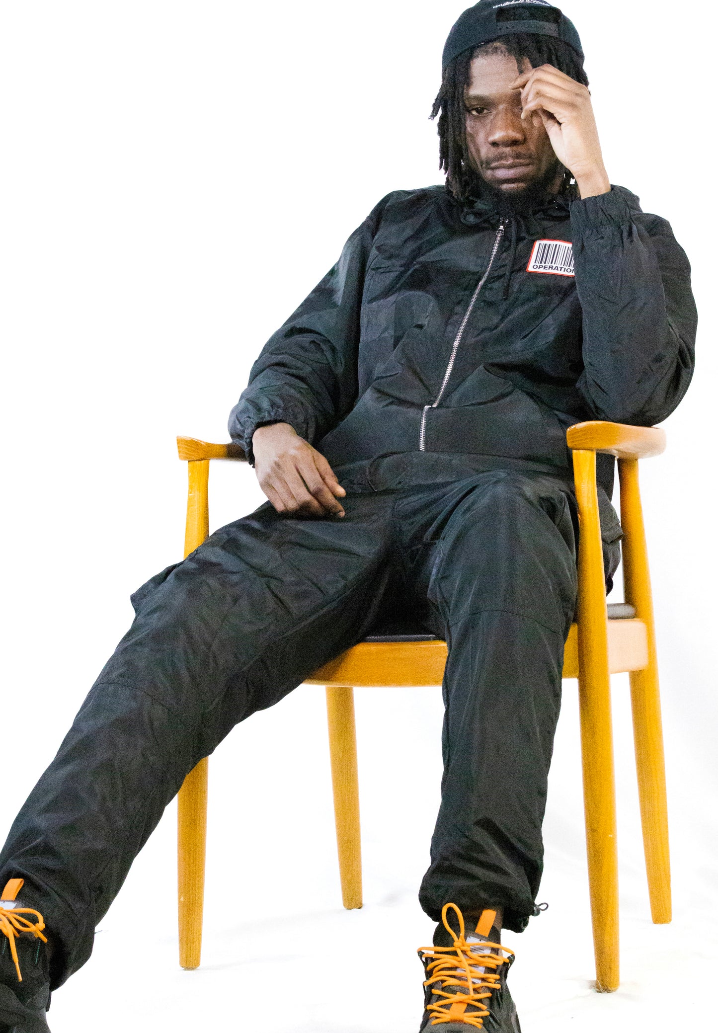 O-S BLACK WINDBREAKER TRACKSUIT
