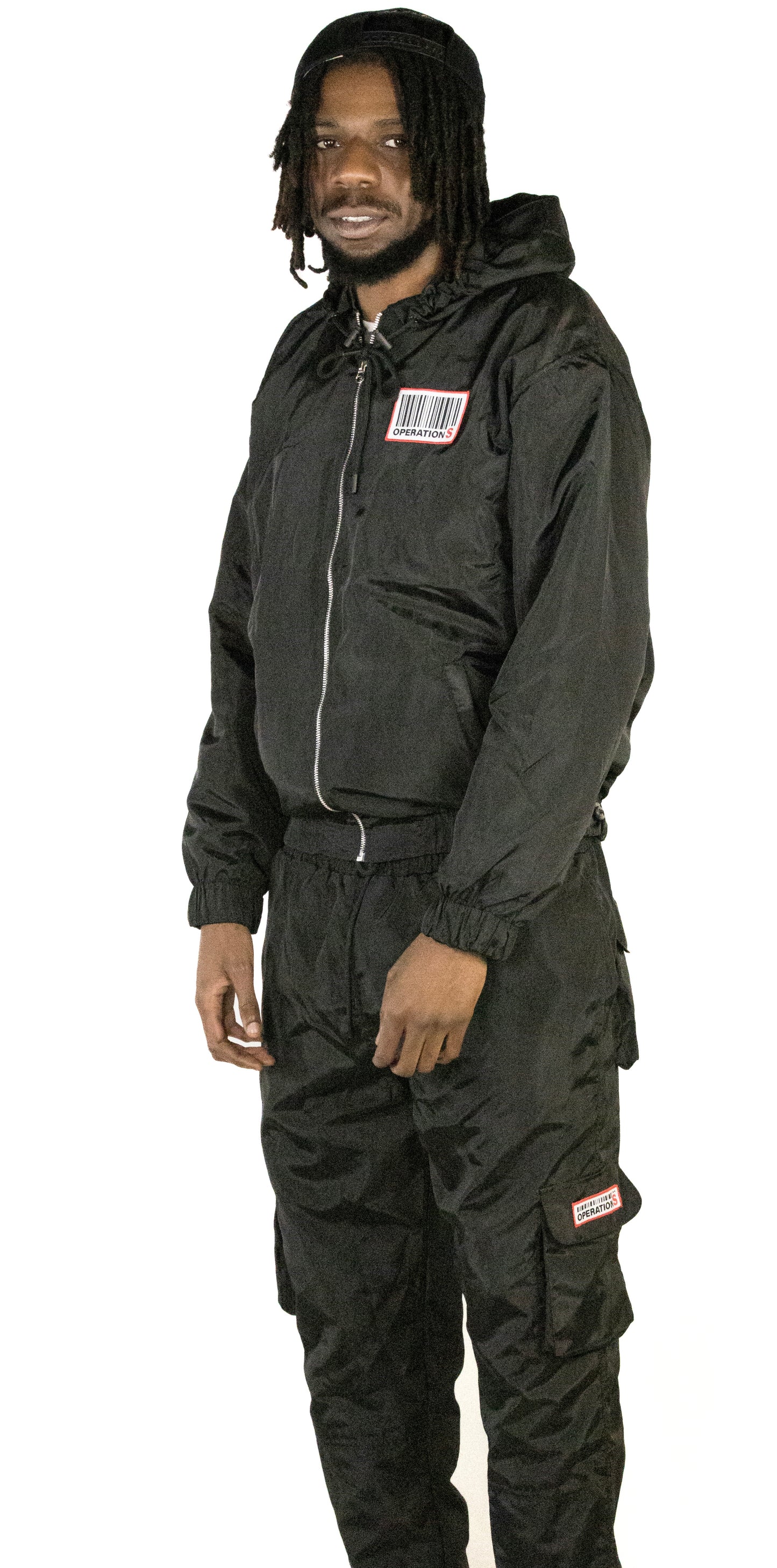 O-S BLACK WINDBREAKER TRACKSUIT